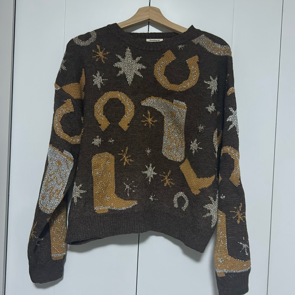 NWOT western sweater. Large